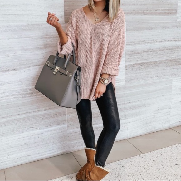 LAST ONE High Waist Vegan Leather Leggings - Picture 6 of 8